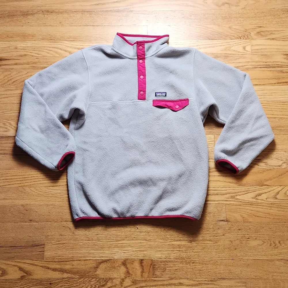 Patagonia Synchilla Snap T gray pink fleece pullover
